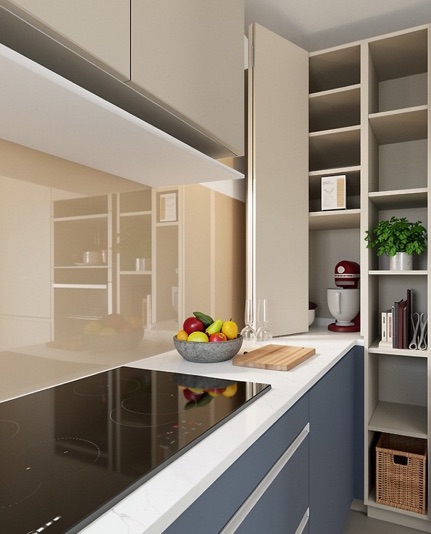 Cypress Blue & Clay Kitchen design detail